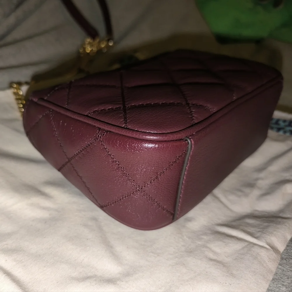 Tory Burch Willa Mini Top Handle Bag Burgundy
